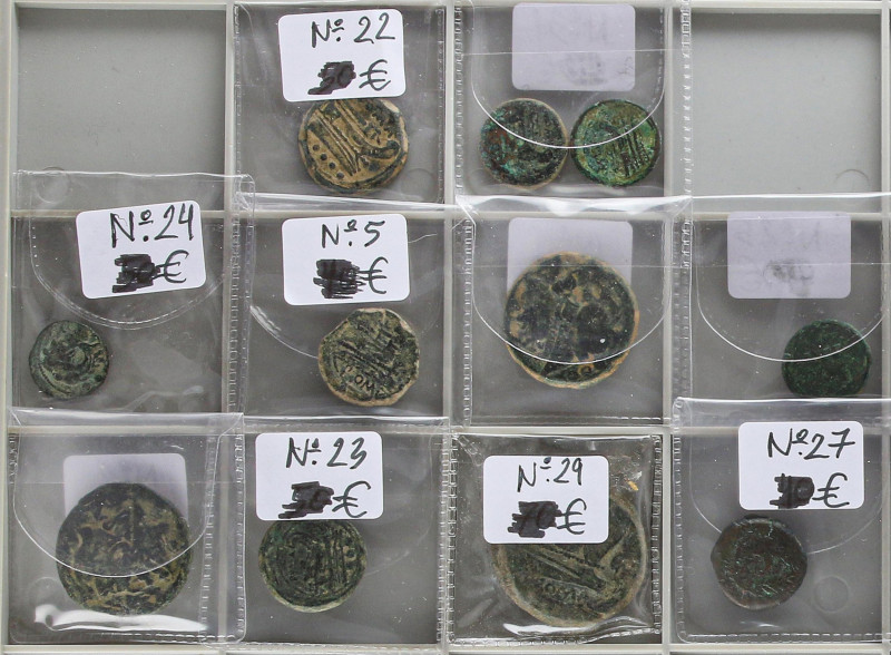 Roman Coins
Republic
Lote 11 cobres. AE. Incluye as, triente, sextante, semis,...