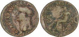 Roman Coins
Empire
As. Acuñada el 37 d.C. CALÍGULA. Anv.: C. CAESAR AVG. GERMANICVS PON. M. TR. POT. Cabeza descubierta a izquierda. Rev.: VESTA S. ...