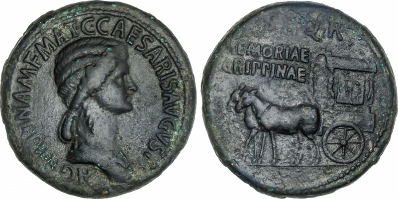 Roman Coins
Empire
Sestercio. Acuñada el 37-41 d.C. AGRIPINA MADRE. Anv.: AGRI...