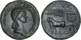 Roman Coins
Empire
Sestercio. Acuñada el 37-41 d.C. AGRIPINA MADRE. Anv.: AGRIPPINA M. F. MAT. C. CAESARIS AVGVSTI. Busto a derecha. Rev.: S. P. Q. ...