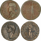 Roman Coins
Empire
Lote 2 monedas As. Acuñadas el 41 d.C. CLAUDIO. Rev.: CONSTANTIAE (AVGVSTI) S. C. Constancia en pie a izquierda con lanza y LIBER...