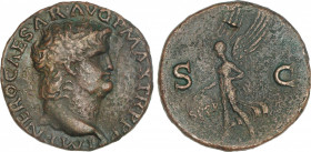Roman Coins
Empire
As. Acuñada el 54-55 d.C. NERÓN. Anv.: IMP. NERO CAESAR AVG. P. MAX TR.P. P. P. Busto a derecha. Rev.: S. C. Victoria en vuelo a ...
