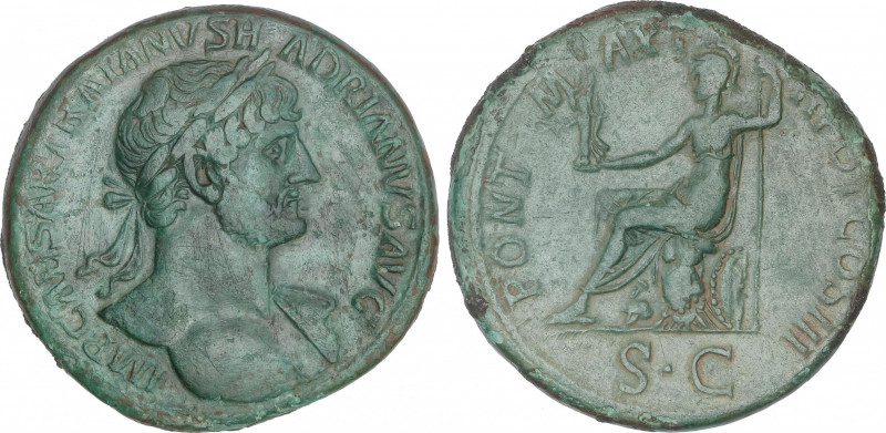 Roman Coins
Empire
Sestercio. Acuñada el 119-121 d.C. ADRIANO. Anv.: IMP CAESA...
