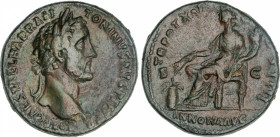 Roman Coins
Empire
Sestercio. Acuñada el 151-152 d.C. ANTONINO PÍO. Anv.: IMP. CAES. T. AEL. HADR. ANTONINVS AVG. PIVS P. P. Cabeza laureada a derec...