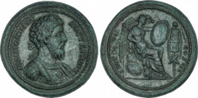 Roman Coins
Empire
Medallón. Acuñada el 161-180 d.C. MARCO AURELIO. Anv.: M. ANTONINVS AVG. TR. P. XXIX. Busto laureado de Marco Aurelio drapeado y ...