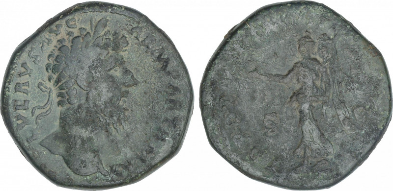 Roman Coins
Empire
Sestercio. Acuñada el 167 d.C. LUCIO VERO. Anv.: L. VERVS A...