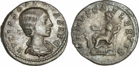 Roman Coins
Empire
Denario. Acuñada el 222 d.C. JULIA SOAEMIAS. Anv.: IVLIA SOAEMIAS AVG. Busto de Julia Soaemias a derecha. Rev.: VENVS CAELESTIS. ...