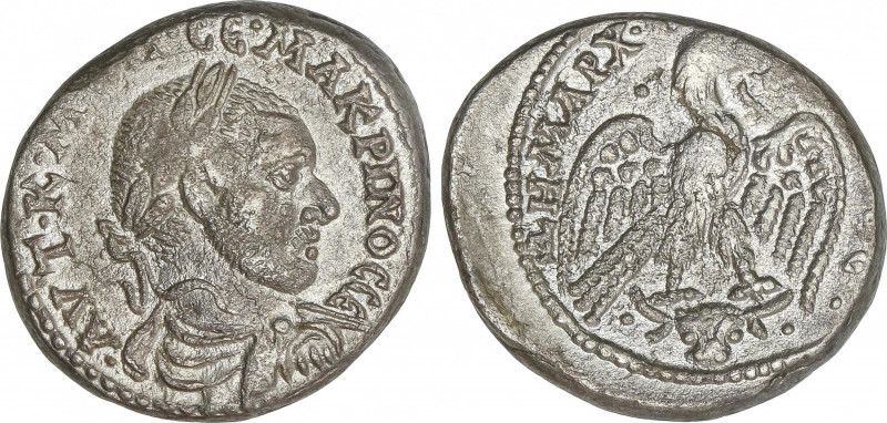 Roman Coins
Empire
Tetradracma. Acuñada el 217-218 d.C. MACRINO. MESOPOTAMIA. ...