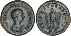Roman Coins
Empire
Sestercio. Acuñada el 217-218 d.C: DIADUMENIANO. Anv.: M. OPEL. ANTONINVS DIADVMENIANVS CAES. Busto drapeado y acorazado a derech...