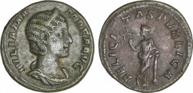 Roman Coins
Empire
Denario. Acuñada el 235 d.C. JULIA MAMAEA. Anv.: IVLIA MAMAEA AVG. Busto diademado de Julia Mamaea a derecha. Rev.: FELICITAS PVB...