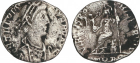 Roman Coins
Empire
Silícua. Acuñada el 388-392 d.C. TEODOSIO I. Anv.: D.N. THEODOSIVS P. F. AVG. Busto diademado a derecha. Rev.: VIRTVS ROMANORVM. ...