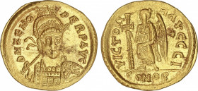 Roman Coins
Empire
Sólido. Acuñada el 474-491 d.C. ZENÓN. CONSTANTINOPLA. Anv.: D. N. ZENO PER. AVG. Busto de frente con coraza, casco, lanza y escu...