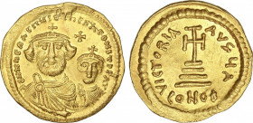 Byzantine Coins
Sólido. (610-641 d.C.). HERACLIO. CONSTANTINOPLA. Anv.: dd NN. hERACLIS ET hERA. CONSt. P. P. AY. Bustos de frente de Heraclio y Hera...