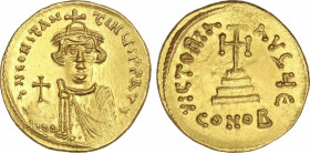 Byzantine Coins
Sólido. (641-668 d.C). CONSTANTE II. CONSTANTINOPLA. 5º Taller. Anv.: DN. CONSTANTINVS P. P. AVY. Busto de frente con globo crucífero...