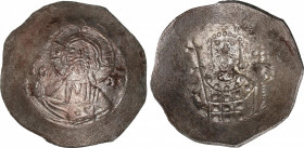 Byzantine Coins
Aspron Trachy. JUAN II COMNENO (1118-1143 d.C.). CONSTANTINOPLA. Anv.: Busto de Cristo Pantocrator entronizado sosteniendo los evange...