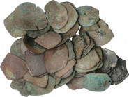 Byzantine Coins
Lote 49 Aspron Trachy. AE. Del siglo XII-XIII y de imitación búlgaras. A EXAMINAR. BC- a BC+.