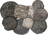Al-Andalus and Islamic Coins
Lots
Lote 12 monedas. AE y AR. Diferentes dinastías. 6 Dirham Walidas, Amir Wali Damghan, 6 Dirham Kart, Mu´izz al-Din,...
