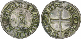 Medieval Coins
Catalonia-Aragon
Dobler. SANÇ DE MALLORCA. MALLORCA. Anv.: REX MAIORICAR. Busto de frente entre estrellas. Rev.: SACIVS DEI:GRA. Cruz...