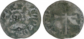 Medieval Coins
Catalonia-Aragon
Diner. ALFONS IV. MALLORCA. Anv.: Marcas: perro - perro. 0, 52 grs. Ve. ESCASA. Cru-2902; Cru.Vs-855. BC+.