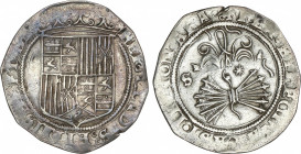 Spanish Monarchy
Ferdinand and Isabella
1 Real. SEVILLA. Anv.: Sin marcas. Rev.: ¶S. 6 flechas. 3,29 grs. AR. (Limpiada en reverso). AC-416. EBC.