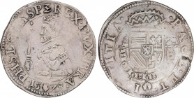 Spanish Monarchy
Philip II
Escudo (Statendaalder). 1578. AMBERES. BRABANTE. 29,57 grs. AR. Acuñación floja en parte (Leves golpecitos). Pátina. MUY ...