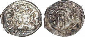 Spanish Monarchy
Philip IV
Divuité. 1623. VALENCIA. 1,98 grs. Sin valor en anverso. AC-812. MBC.