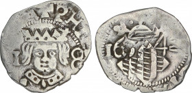 Spanish Monarchy
Philip IV
Divuité. 1642. VALENCIA. 1,21 grs. Valor 1-8 en anverso. AC-818. MBC.