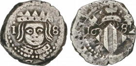 Spanish Monarchy
Charles II
Divuité. 1682. VALENCIA. 2,03 grs. Con valor 1-8 en anverso. (Rayitas). ESCASA. AC-327. MBC.