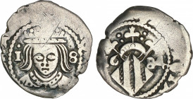 Spanish Monarchy
Charles II
Divuité. 1684. VALENCIA. 1,65 grs. Con valor 1-8 en anv. AC-329. MBC.
