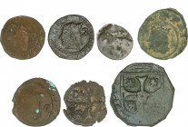 Spanish Monarchy
Philip V
Lote 7 monedas Diner, Dobler, Treseta. MALLORCA. AE. A EXAMINAR. BC a MBC-.