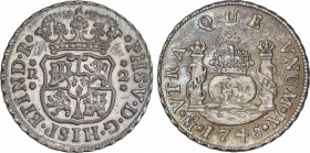 Spanish Monarchy
Philip V
2 Reales. 1746. MÉXICO. M. 6,77 grs. Columnario. Restos de brillo original. AC-836. EBC.