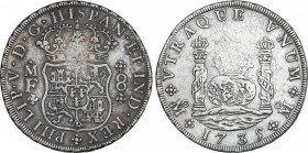 Spanish Monarchy
Philip V
8 Reales. 1735. MÉXICO. M.F. 26,60 grs. Columnario. Acuñación algo floja en parte. (Rayitas). Pátina. AC-1443. MBC.