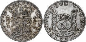 Spanish Monarchy
Philip V
8 Reales. 1739. MÉXICO. M.F. 26,40 grs. Columnario. Pátina. AC-1453. MBC+.