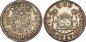 Spanish Monarchy
Ferdinand VI
2 Reales. 1757. MÉXICO. M. 6, 67 grs. Columnario. Dos coronas reales sobre columnas. (Descolgada. Leves rayitas). Páti...