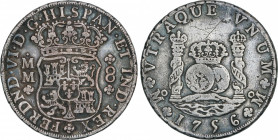 Spanish Monarchy
Ferdinand VI
8 Reales. 1756. MÉXICO. M.M. 26,62 grs. Columnario. (Rayitas en reverso). Pátina. AC-491. MBC/MBC-.