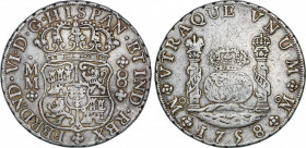 Spanish Monarchy
Ferdinand VI
8 Reales. 1758. MÉXICO. M.M. 26,74 grs. Columnario. (Rayitas). AC-494. MBC.
