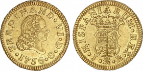 Spanish Monarchy
Ferdinand VI
1/2 Escudo. 1756. MADRID. J.B. 1,75 grs. AC-560. MBC+.