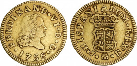 Spanish Monarchy
Ferdinand VI
1/2 Escudo. 1756. MADRID. J.B. 1,72 grs. AC-560. MBC-.