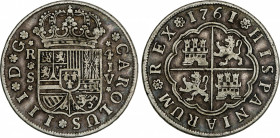 Spanish Monarchy
Charles III
4 Reales. 1761. SEVILLA. J.V. 13,00 grs. Pieza tipo. AC-977. MBC.