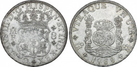 Spanish Monarchy
Charles III
8 Reales. 1768. MÉXICO. M.F. 26,87 grs. Columnario. Acuñación algo floja en parte de anverso. (Pequeños golpecitos). AC...