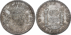 Spanish Monarchy
Charles III
8 Reales. 1770. MÉXICO. F.M. 26,74 grs. Columnario. (Leves rayitas). Pátina. AC-1101. MBC+.