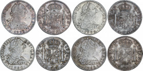 Spanish Monarchy
Charles III
Lote 4 monedas 8 Reales. 1778, 1779, 1780 y 1781. MÉXICO. F.F. A EXAMINAR. AC-1117, 1118, 1120, 1121. MBC- a MBC+.