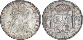 Spanish Monarchy
Charles III
8 Reales. 1787. MÉXICO. F.M. 26,93 grs. Pátina y restos de brillo original. AC-1131. EBC-/EBC.