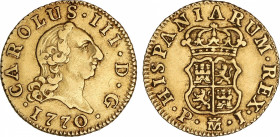 Spanish Monarchy
Charles III
1/2 Escudo. 1770. MADRID. P.J. 1,76 grs. AC-1254. MBC+.