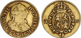 Spanish Monarchy
Charles III
1/2 Escudo. 1786. MADRID. D.V. 1,72 grs. AC-1280. MBC.