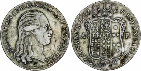 Spanish Monarchy
Spanish Infantes
Piastra. 1798-P. FERNANDO de DOS SICILIAS. M/A-P. 27,32 grs. AR. (Leyendas algo repintadas, manchitas). C-66b; Vti...