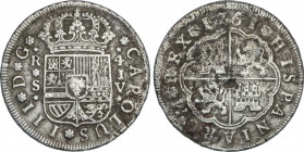 Spanish Monarchy
Charles IV
4 Reales. 1761. SEVILLA. J.V. 12,42 grs. (Oxidaciones). ESCASA. AC-977. MBC-/BC+.