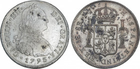Spanish Monarchy
Charles IV
8 Reales. 1793. LIMA. I.J. 26,81 grs. (Pequeñas oxidaciones, leves rayitas). AC-909. (MBC+/EBC-).