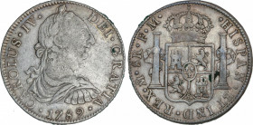 Spanish Monarchy
Charles IV
8 Reales. 1789. MÉXICO. F.M. 26,80 grs. Busto de Carlos III. AC-950. MBC/MBC+.