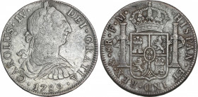 Spanish Monarchy
Charles IV
8 Reales. 1789. MÉXICO. F.M. 26,52 grs. Busto de Carlos III. (Pequeños golpecitos). AC-950. MBC.